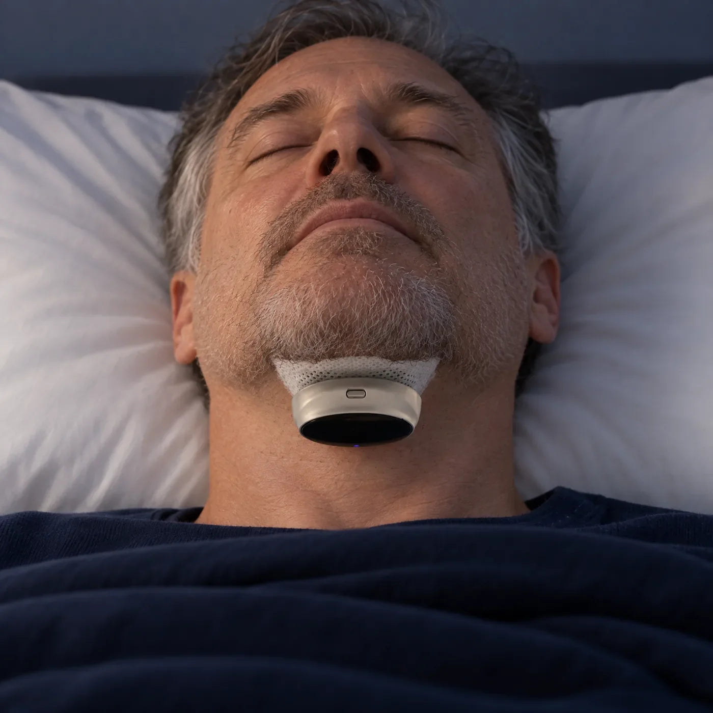 SleepGuard Pro mit Kontaktpatch unter dem Kinn