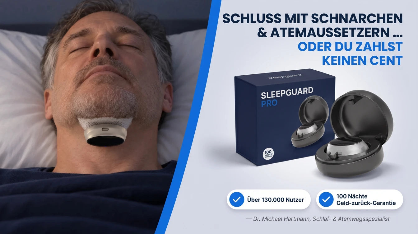 SleepGuard Pro unter dem Kinn getragen